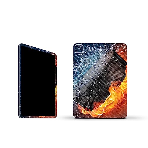 Image of MightySkins Carbon Fiber Skin Compatible with Apple iPad Pro 11 inch M2 4th Gen (2022) Full Wrap Kit - Hockey Fire | Protective, Durable Textured Carbon Fiber Finish | Easy to Apply | Made in The USA