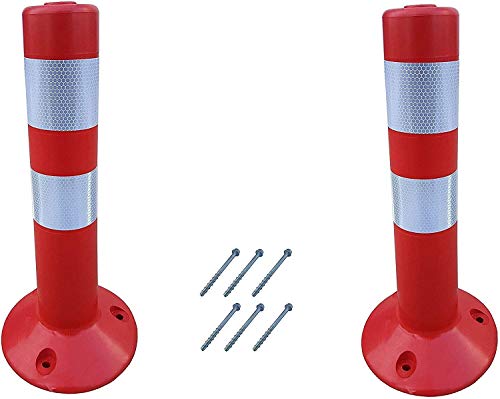 SNS SAFETY LTD Dissuasore Stradali, in Plastica Flessibile, Rosso, 45 cm (Pacco da 2)