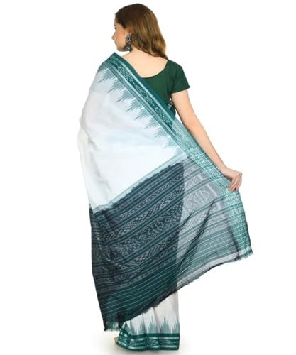 Image of Nuapatna Cotton Saree of Odisha Ikkat Orissa Traditional Handloom Sari | Bomkai | Pata | Nuapatana | sambalpuri saree | khandua patta sare | without Blouse S8