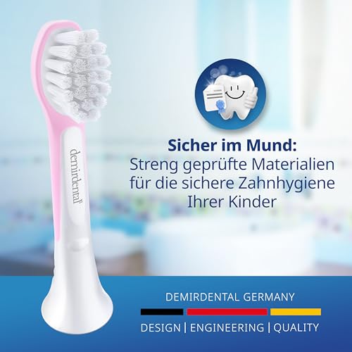 demirdental Ersatzbürsten für Kinder passend für Philips Sonicare Ersatzbürsten Kids, Compact Mini geeignet für 3-6 Jahre, entspricht HX6034 HX6038, Rosa, 8er Set – Bild 6
