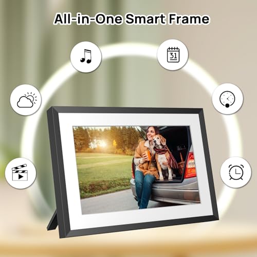 Image of 32GB 10.1 Inch WiFi Digital Picture Frame with 1280x800 HD IPS Touch Screen, Send Photo or Videos via App or Email,Support USB Drive /SD Card Extend Storage,Auto-Rotate,Wall Mountable