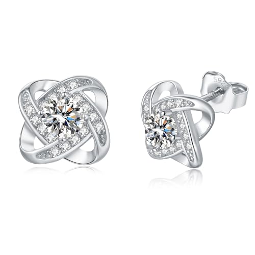 Moissanite Stud Earrings in Sterling Silver