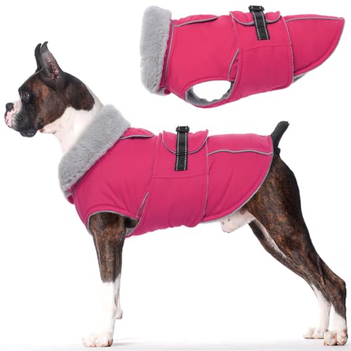 Image of Lelepet Dog Coat Reflective Waterproof Fleece Vest with Adjustable Buckle