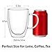 Set of 4 Double Walled Glass Coffee Mugs with Handles, 12oz Clear Coffee Mugs for Hot/Cold Beverages, Insulated Borosilicate Glass Cups for Cappuccino, Espresso, Latte, Tea, Milk, Microwave Safe