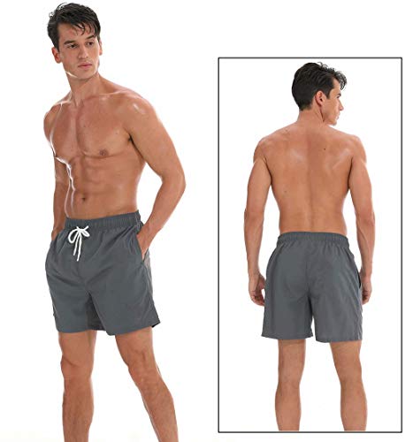Image of Tyhengta Men's Swim Trunks Quick Dry Beach Shorts with Zipper Pockets and Mesh Lining