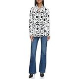 Karl Lagerfeld Paris Damen L3ha8518-b0o-xl Hemd, Schwarz/Weiß Combo, X-Groß