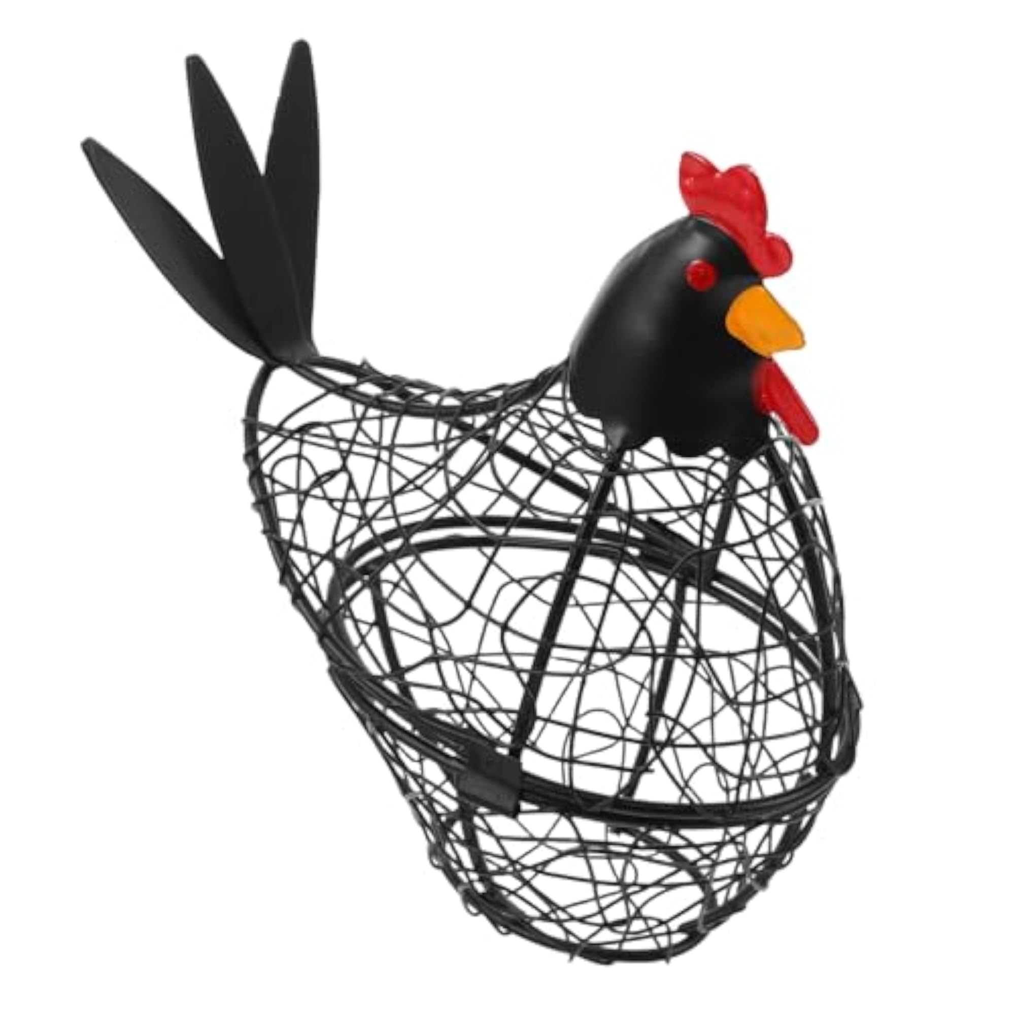 Black Metal Chicken Egg Basket, Wire Storage Holder