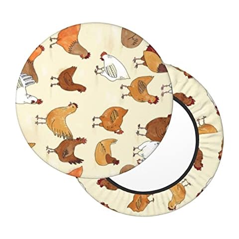AXETVSOK Bar Stool Covers, A Brood of Chickens Stool Covers Round Chair Seat Slipcover for Living Dining Room Office Kitchen 13 inch Cover