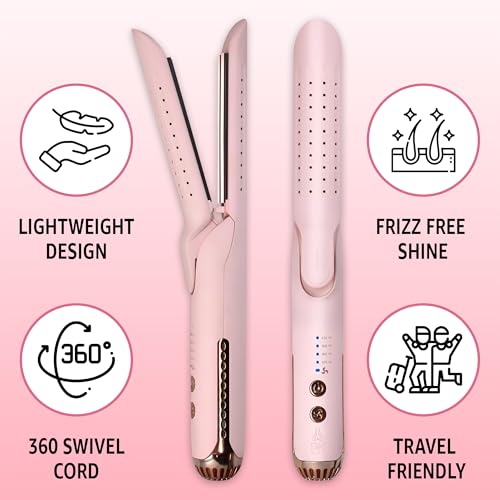 Plancha para cabello Karma Beauty Breeze 2 en 1 rosa miniatura 6