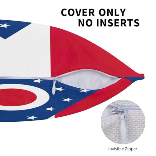 Fundas para cojines decorativos de sofá juego de 2 con estampado de bandera de Ohio 6
