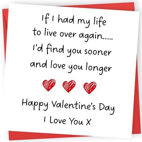 Printperfect - Valentines Card - Boyfriend Girlfriend Husband Wife Valentines Day Card - 'I Love You Longer' - I Love You Gifts For Him or Her - Sweet Valentines Cards for Partner Valentine's - View 3