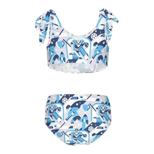 Wusikd Ice Hockey Girls Swimsuits Two Piece Swimwear Bikini Set for for Girls Size 11-12T2