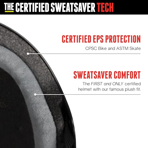 Triple Eight Certified Sweatsaver Helmet for Skateboarding,