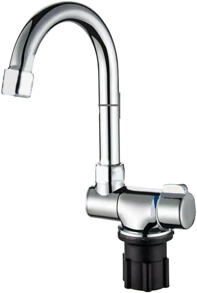 Faucet,Motorhomes Hot Cold Mixing Fold Down Water Tap Copper Chrome Plated Faucet for Yachts Campers and More