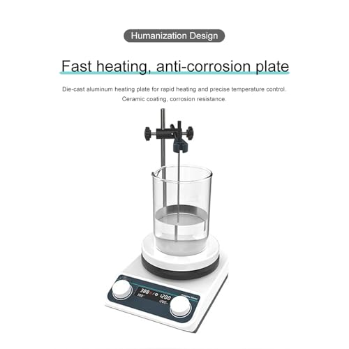Image of Bionexis Digital Hotplate Magnetic Stirrer Hot Plate 200-1500rpm, 280℃ /536℉,Probe Sensor & Support Stand Included,2 Liter Lab Hot Plate Stirrer with Ceramic Coated