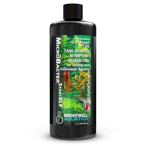 Brightwell Aquatics MicroBacter Start XLF - Concentrated Freshwater Nitrifying Bacteria - Quick Start Fish Tank Starter, Lift Microbe Levels & Water Filtering - Aquarium Water Treatments, 33.8 fl oz