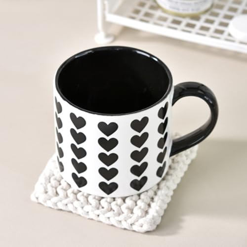 Taza de Cerámica Blanca con Corazón Negro 13.5 oz miniatura 4
