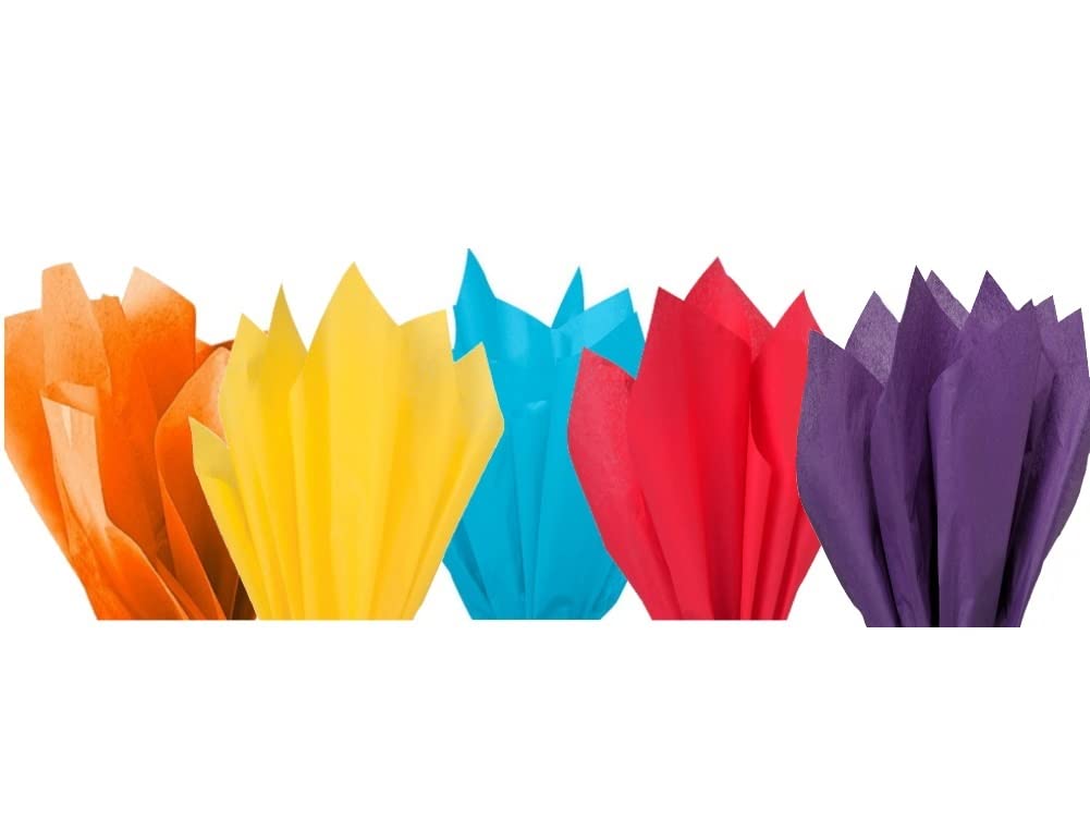 MustBeBonkers Tissue Wrapping Paper Sheets - 16gms - Acid Free - 50x75 cm (Bright Mix, 50) — image 1