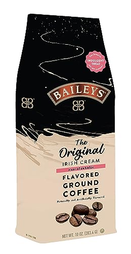 White Coffee Baileys Ground Medium Roast, Original Irish Cream Flavored 10oz Bag