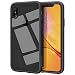 OCYCLONE iPhone Xs Max Case Clear, Clear [Tempered Glass] Back Slim Thin Anti-Scratch with Soft TPU Frame and Air-Cushion Corners Protective Phone Case for iPhone Xs Max - Black Bumper