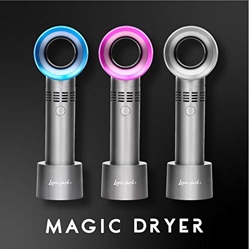 Lyon Lash Portable USB Rechargeable Bladeless Mini Fan/Air Conditioning Blower/Handheld Cooling Dryer, Essential Eyelash Extension Supplies, Dries Glue/Adhesive Rapidly (Nickel/Fuchsia Pink) by Lyon lash - Used condition - Image 2