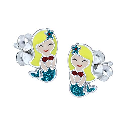 Katy Craig  Bleu Paillettes sirène  Boucles d'Oreille Argent sterling 925