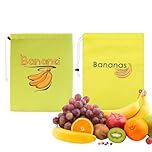 UBSIUH 2 Pieces Of Banana Fresh-Keeping Bags, Fruit And Vegetable Storage Bags, Waterproof Drawstring Drawstring Pockets, Suitable For Refrigerator Fresh-Keeping Storage, Travel Storage.