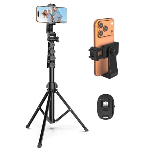 Liphisy 64” Tripod for Cell Phone & Camera with Remote and Phone Holder