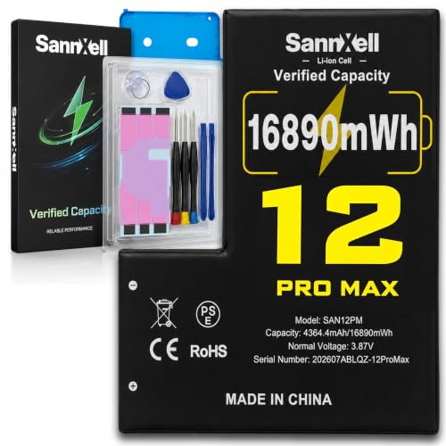 Sannxell Upgraded High Capacity 16890mWh 0 Cycle Li-Ion