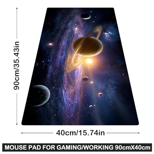 Image of Nuxovilar Professional Large Mouse Pad & Computer Game Mouse Mat (35.4x15.7IN, Cosmic Planets & Space Art) (90 * 40cm Cosmic Planets)