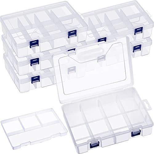 Honoson 6 Pack Fishing Tackle Box Organizer Storage Clear Fishing