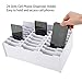SANFURNEY 24 Slots Cell Phone Storage Box for Classroom Calculator Holder Class Cell Phone Organizer White