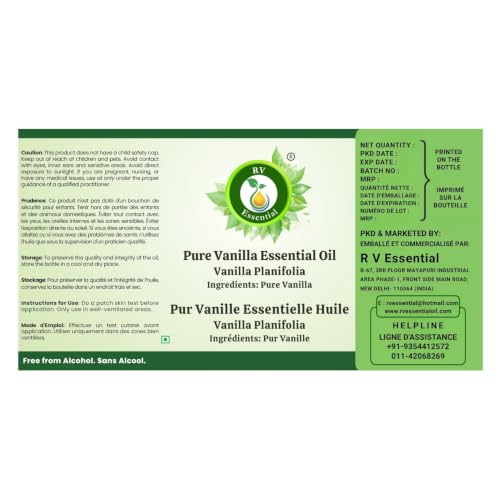 Image of R V Essential Pure Vanilla Essential Oil 50ml- Vanilla Planifolia (100% Pure and Natural) For Skin Face Hair Body Nails Scalp Massage Aromatherapy Diffuser Soap Candle Perfume Making