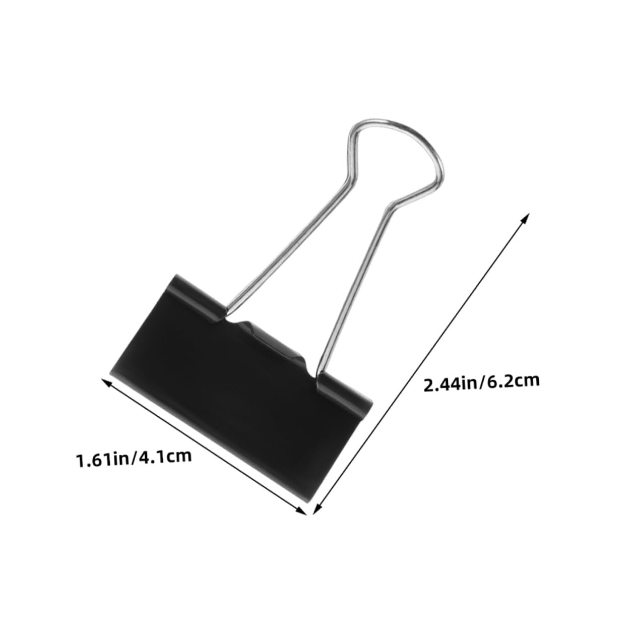 Clip Metálico para Hojas de Oficina 60 Piezas Negras para Archivadores | Metal Negro, Agarre Seguro y Uso Profesional, para Documentos y Materiales de Estudio, 41mm