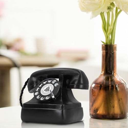 Teléfono fijo decorativo retro con disco giratorio miniatura 5