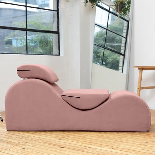 Image of Avana Luvu Lounger - Chaise Lounge Chair for Yoga, Exercise, Stretching - High Density Foam - Removable Cover and Resistant Inner Liner - Made in the USA - Rose Pink