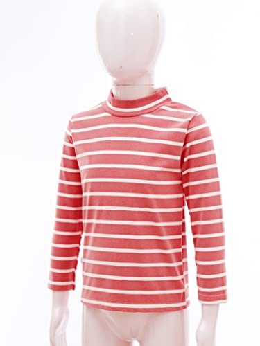 JanJean Girls Long Sleeve Soft T-Shirt Kids Boys Mock Neck Pullover Sweater Casual Solid Color Thermal Underwear Tops4