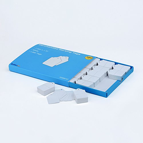 1000pcs Price Tags Without String, 1.75" x 1.093" White Pricing Tags for Tagging Gun, Marking Merchandise Unstrung Tag for Gift Jewelry Clothing Shoes Yard Sale Garage Supplies2