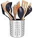 Utopia Kitchen Stainless Steel Cooking Utensil Holder 5 x 5.3 Inches Silver
