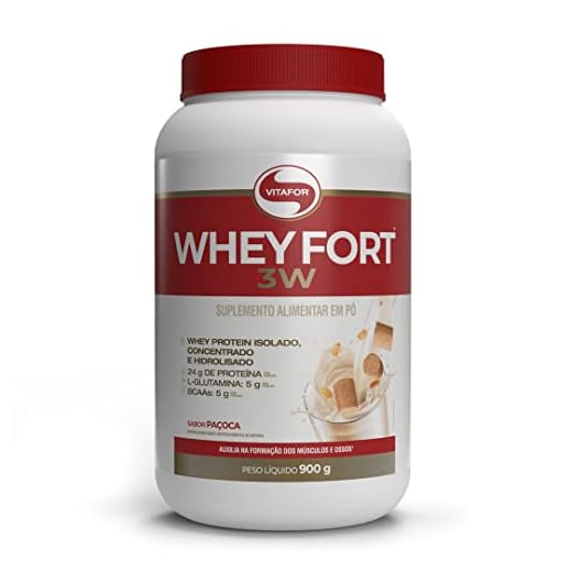 Vitafor - Whey Fort 3W - 900g - Paçoca