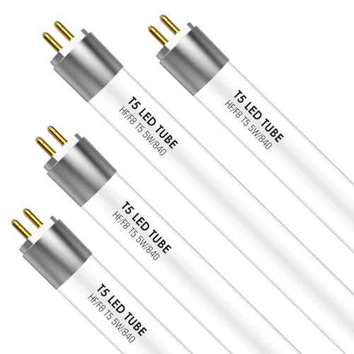 IHYCTV F8T5 LED Replacement, T5 Bulbs 12 inch 5W 4000K 685lm Replace Fluorescent with LED, Neutral White, Pack of 4