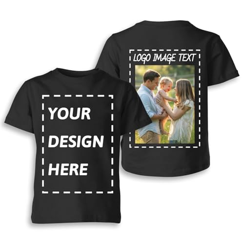 Custom T Shirts for Men Women Made in USA Personalized T-Shirts Design Your Photo/Text/Logo Customized Cotton Tee Front Back