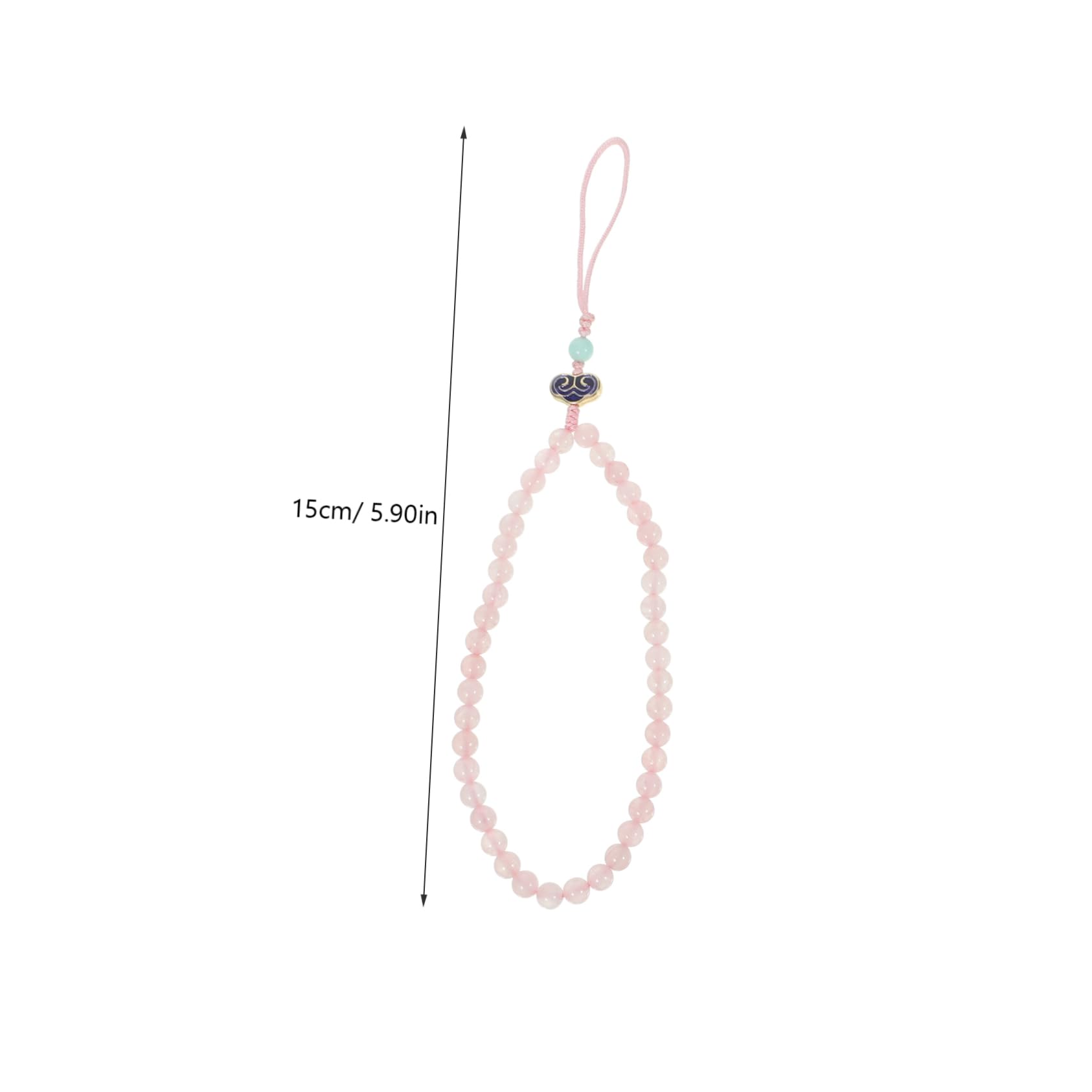 Housoutil 3piezas Cadena Corta De Teléfono Con Colgante De Correa De Muñeca De Cristal Rosa Accesorio Antirrobo Para Celular