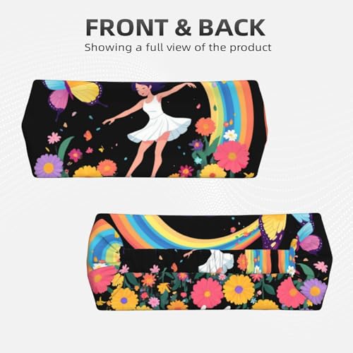 Elastic Sports Headband Hairband BROLEO Little girl dancing under the rainbow Printing Quick Drying, Moisture Wicking2
