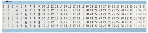 Brady AF-1-33-PK 1.50" Marker Length, Dead Soft Aluminum Foil, Black on Silver Consecutive Numbers Wire Marker Card, Legend "1 thru 33" (Pack of 25 Card)