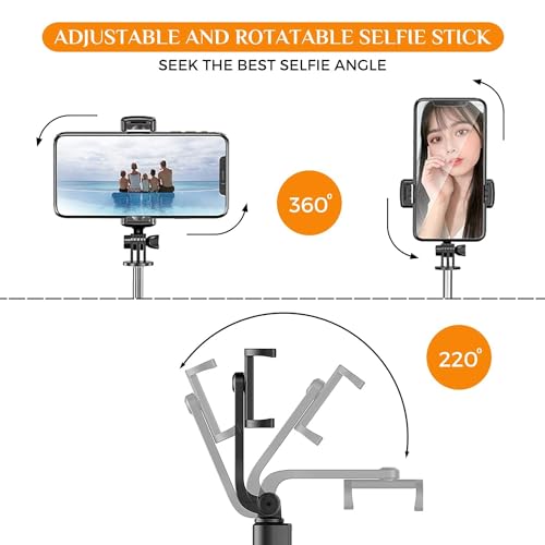 Image of 28 Inch Selfie Stick Tripod Stand, 3-in-1 Multifunctional Design with Bluetooth Remote for Makeup, Selfie & Photoshoot.