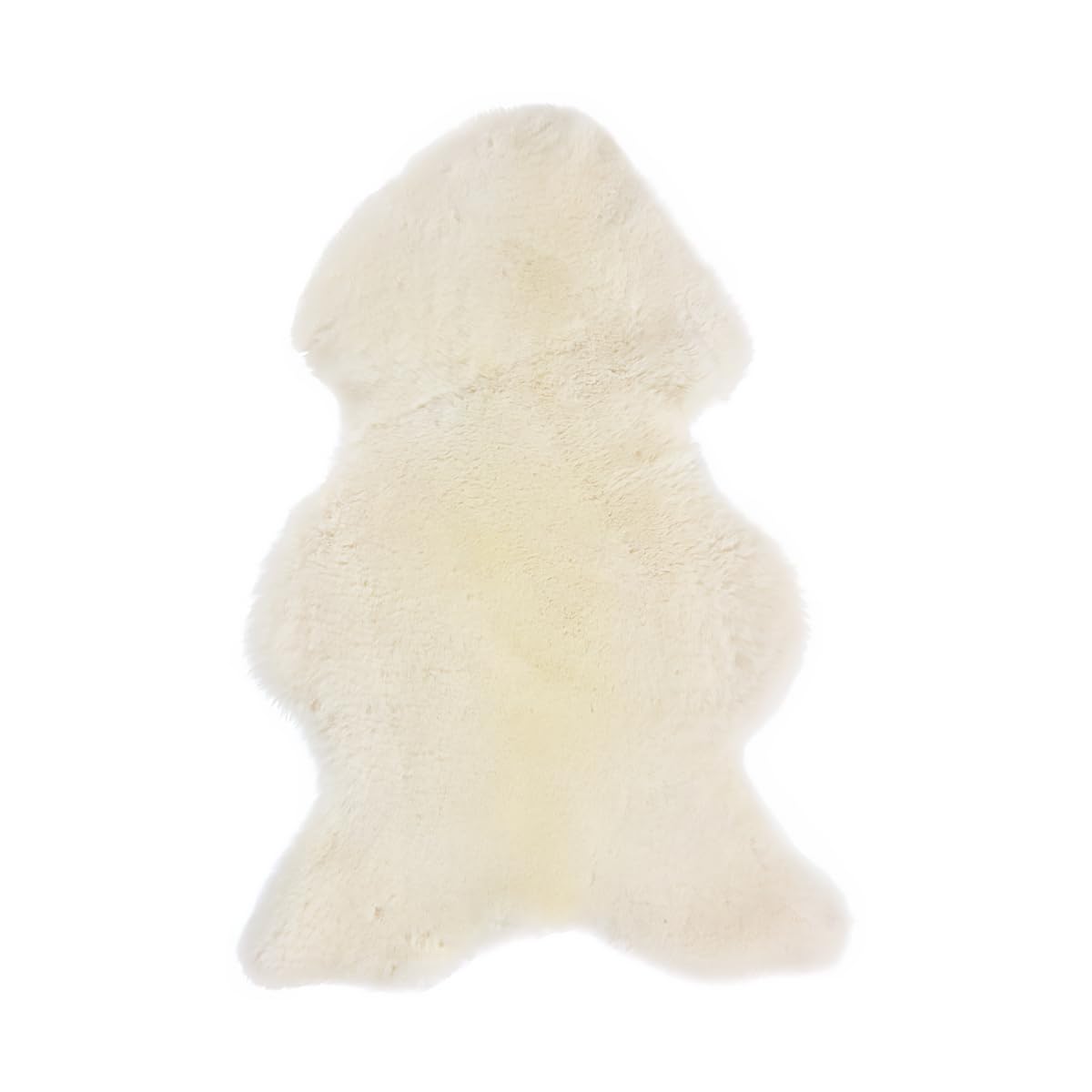 Vanuba - Tapis Naturel en véritable Peau de Mouton 110-120 cm (XL), Doux et Chaud pour séjour, Descente de lit ou Coin Cosy - Confort et décoration chaleureuse - Blanc