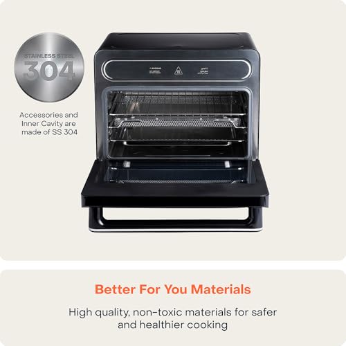 Nutricook Steami X 24L Black (Steam + Air Fryer Oven) with 10-in-1 functions like Steam Cook, Steam Roast, Air Fry, Bake, Sterilize & more. Steam + Convection technology, 2200W power, 2-year warranty