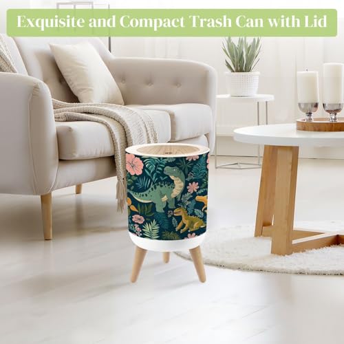 Caneca de basura redonda con tapa y patas 7L miniatura 2