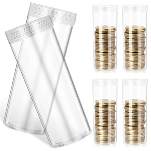 Tubos de plástico para monedas Beavorty perfectos para organizar la vitrina del salón de casa